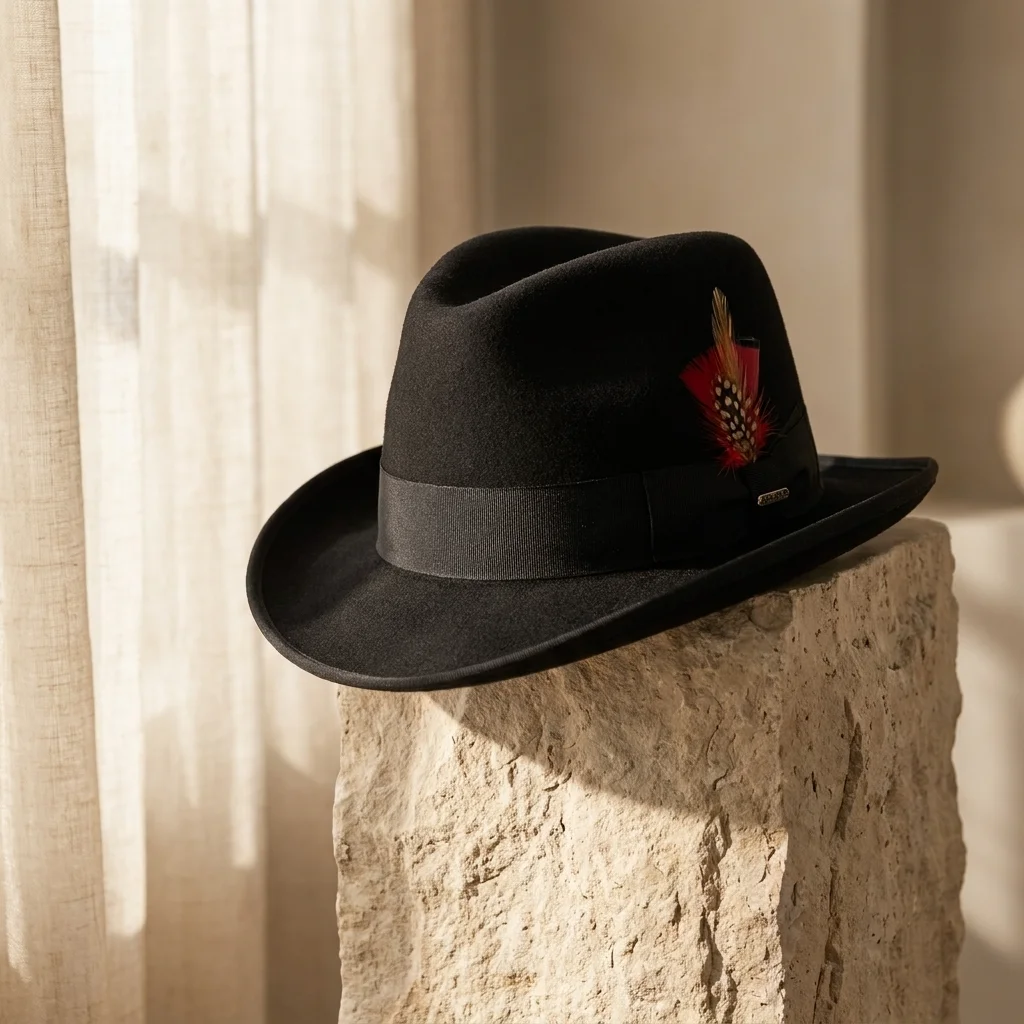 Men's Wool Felt Homburg Hat